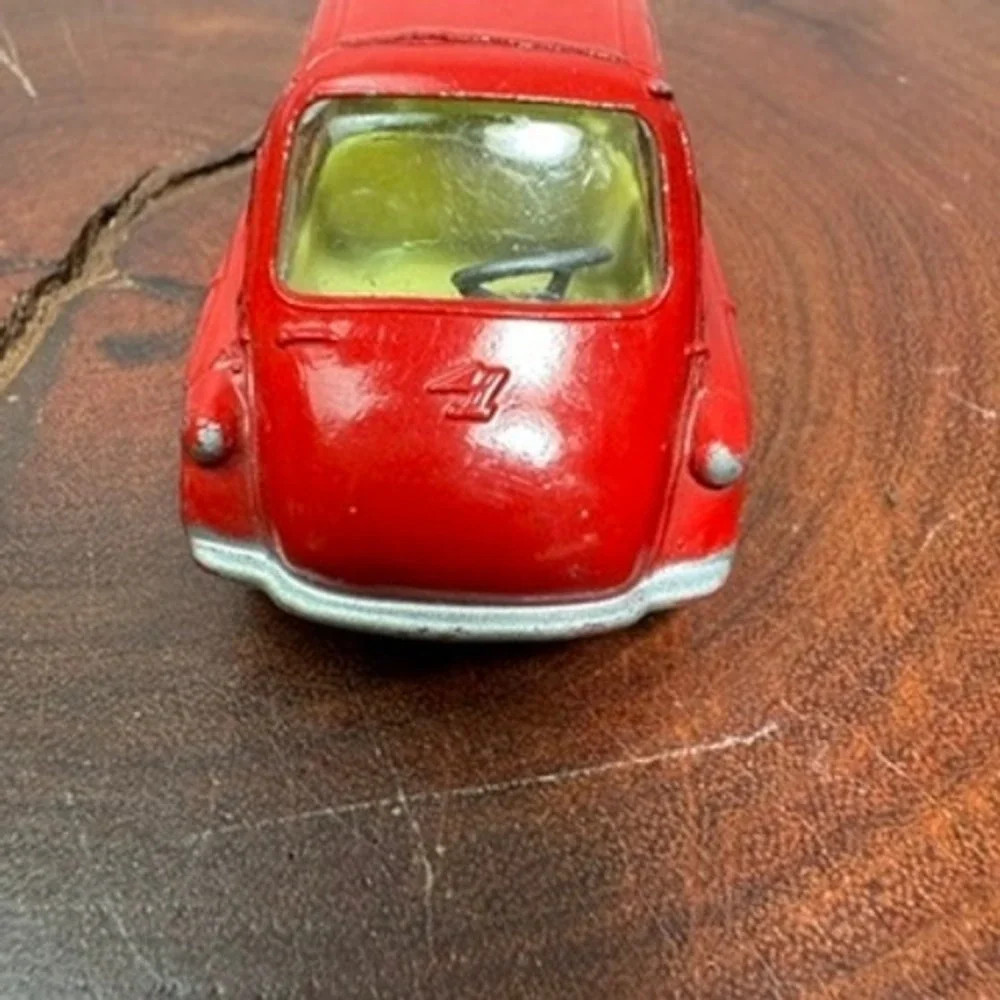 Vintage Red Heinkel Kabine Bubble Car Die-Cast Miniature Microcar Toy
